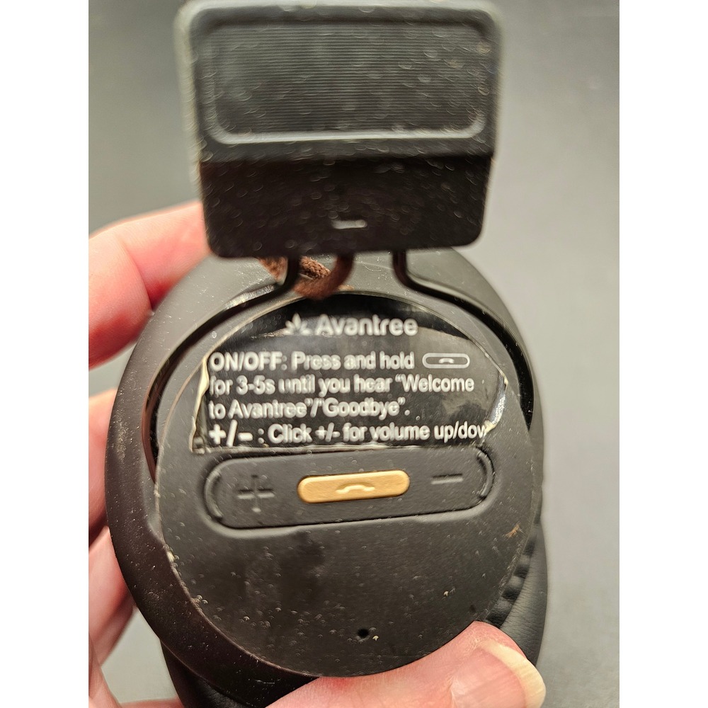 Avantree Wireless Bluetooth Over-Ear Headphones Black Wood Grain BTHS-AS9P
